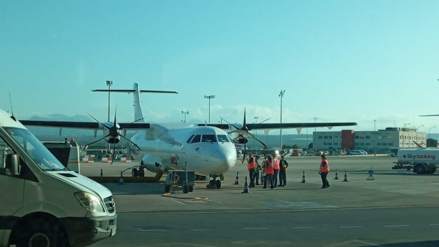 Archivo - Avión de la compañía Uep!Fly en el aeropuerto de Palma.