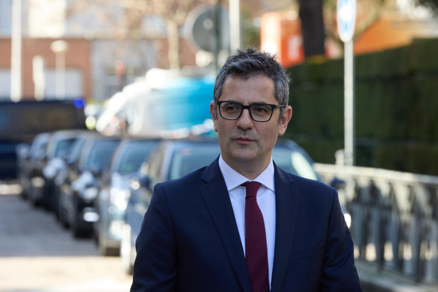 Archivo - El ministro de la Presidencia, Relaciones con las Cortes y Memoria Democrática, Félix Bolaños, a su llegada al acto solemne de toma de posesión de los cuatro nuevos magistrados en el Tribunal Constitucional (TC), a 9 de enero de 2023, en Madrid