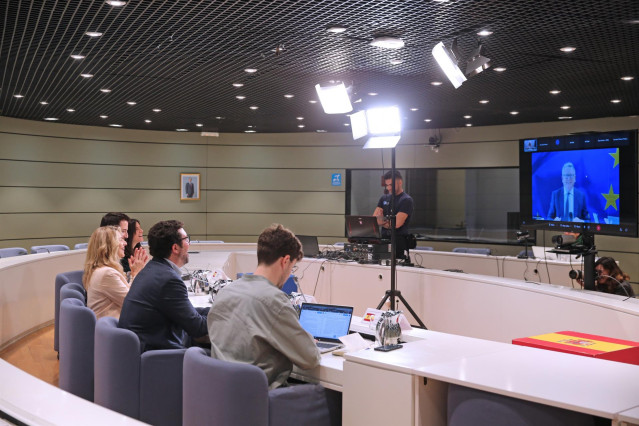 Reunión del Ministerio de Trabajo con el comisario europeo de Empleo y Derechos Sociales, Nicolas Schmit, a 20 de febrero de 2023.