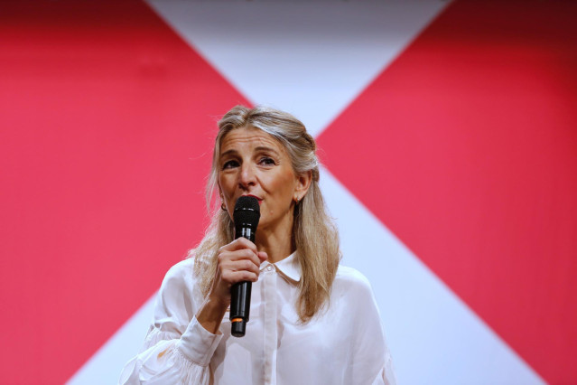 La vicepresidenta del gobierno Yolanda Díaz en un acto de Sumar