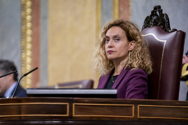 La presidenta del Congreso de los Diputados, Meritxell Batet, durante una sesión plenaria, en el Congreso de los Diputados.