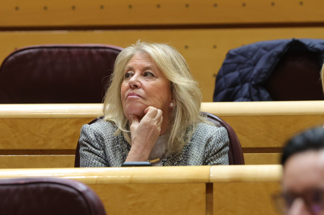 Archivo - La alcaldesa de Marbella, Ángeles Muñoz, durante una sesión de control al Gobierno en el Senado, a 21 de diciembre de 2022, en Madrid (España).