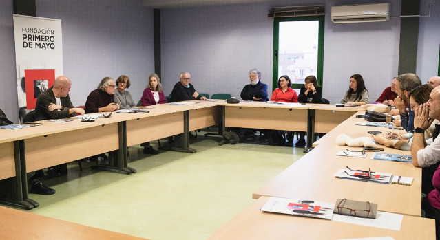 El Consejo Asesor de la Fundación 1º de Mayo, reunido el 21 de febrero de 2023 en el Centro Abogados de Atocha, en Madrid.