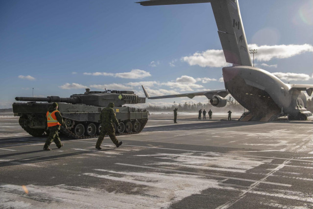 Primer tanque Leopard 2 enviado por el Gobierno de Canadá a Ucrania