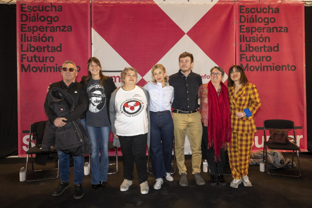 La ministra de Trabajo y Economía Social, Yolanda Díaz, en un acto de escucha de Sumar en Albacete