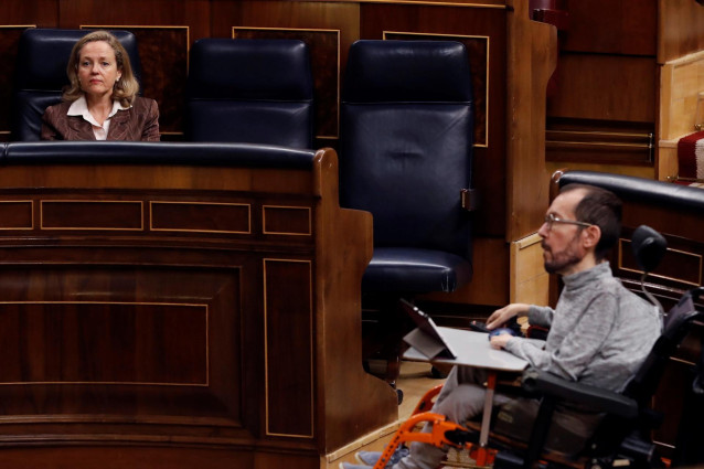 Archivo - El portavoz parlamentario de Unidas Podemos, Pablo Echenique, durante la primera sesión de control al Ejecutivo celebrada en el Congreso desde que se declaró el estado de alarma el pasado 14 de marzo, un pleno reclamado desde hace semanas por la