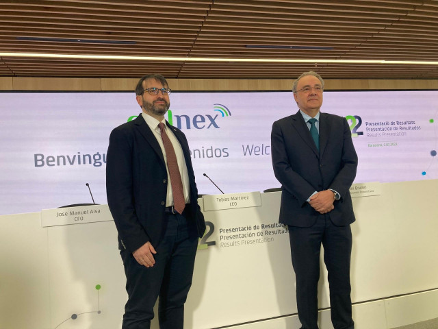 El cfo de Cellnex, José Manuel Aisa, y el ceo, Tobias Martínez.