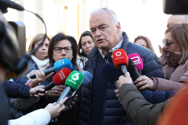 Declaraciones del vicesecretario de Institucional, Esteban González Pons, antes de participar en la manifestación contra la reforma de la Ley de seguridad ciudadana en Madrid