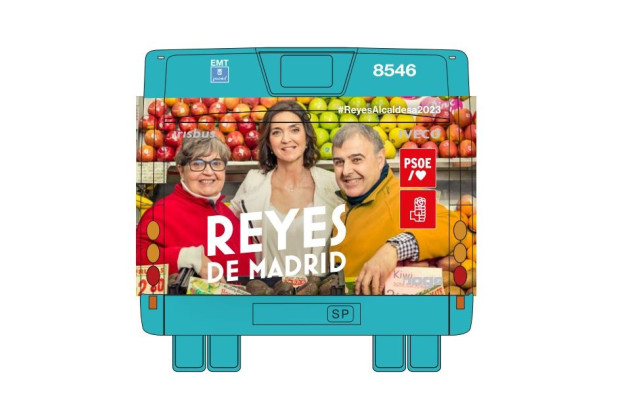 Campaña en autobuses de la candidata del PSOE a la Alcaldía de Madrid, Reyes Maroto.