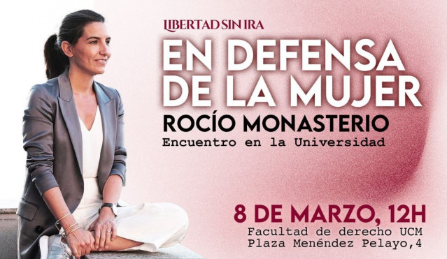 La Facultad de Derecho de la UCM acoge un encuentro con Rocío Monasterio este 8M 