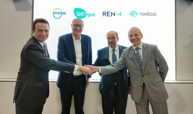 Enagás ha firmado con los operadores gasistas de Portugal y Francia impulsar el transporte de hidrógeno en la red.