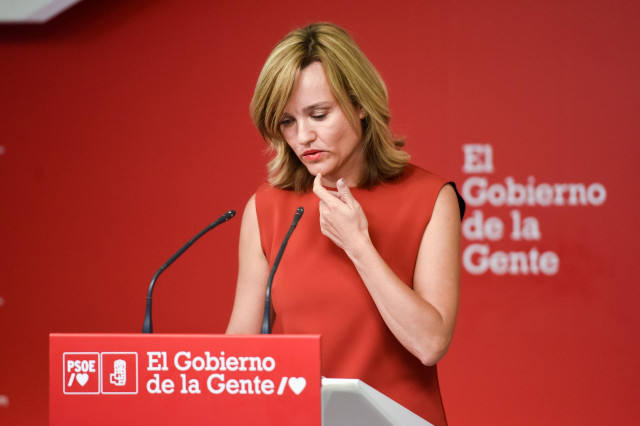 Archivo - La ministra de Educación y Formación Profesional y portavoz del partido socialista (PSOE), Pilar Alegría, comparece en rueda de prensa en la sede de su partido, a 19 de septiembre de 2022, en Madrid, (España). La portavoz de la Comisión Ejecutiv
