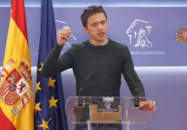 El líder de Más País, Iñigo Errejón, durante una rueda de prensa anterior a la reunión de la Junta de Portavoces, en el Congreso de los Diputados
