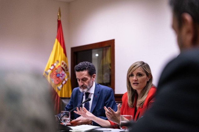 La portavoz nacional de Ciudadanos, Patricia Guasp, con el portavoz adjunto en el Congreso, Edmundo Bal, en una reunión en el Congreso.