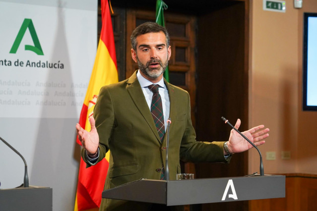 El consejero de Sostenibilidad y portavoz del Gobierno, Ramón Fernández-Pacheco, este martes en la rueda de prensa del Consejo de Gobierno.