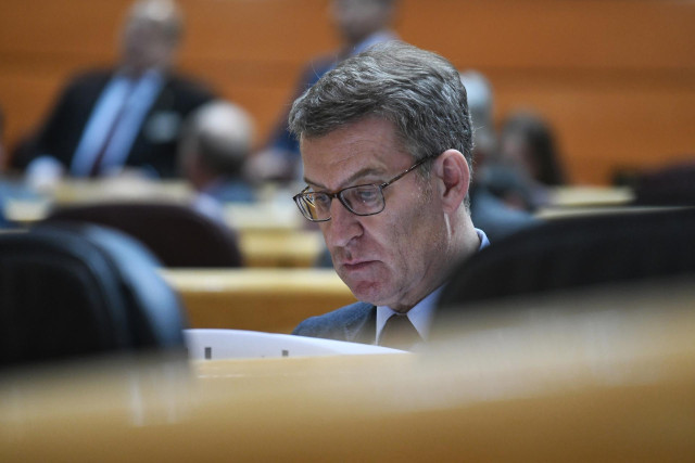 El líder del Partido Popular, Alberto Núñez Feijóo, durante una sesión de control al Gobierno en el Senado, a 7 de marzo de 2023, en Madrid (España).