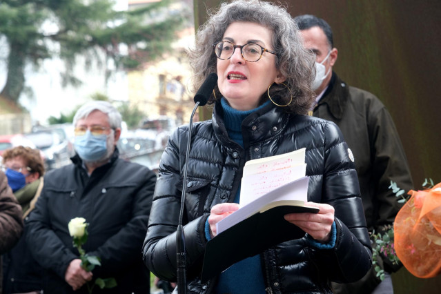 Archivo - La diputada del Parlamento Europeo Maite Pagazaurtundúa interviene en un acto cívico en memoria de su hermano, asesinado por ETA