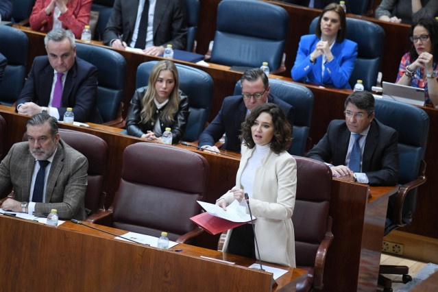 Isabel Díaz Ayuso en el Pleno de la Asamblea de Madrid