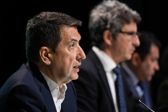 El responsable de Análisis Económico de BBVA Research, Rafael Doménech, durante la presentación del nuevo informe de ‘Situación España’ de BBVA, en la Ciudad BBVA, a 14 de marzo de 2023, en Madrid (España). El informe de BBVA Research prevé un crecimiento
