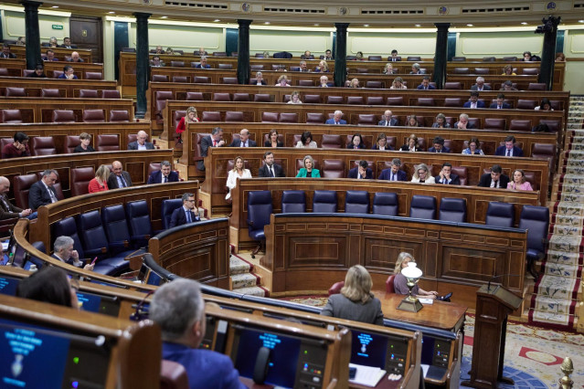 Vista de la sesión plenaria en el Congreso de los Diputados