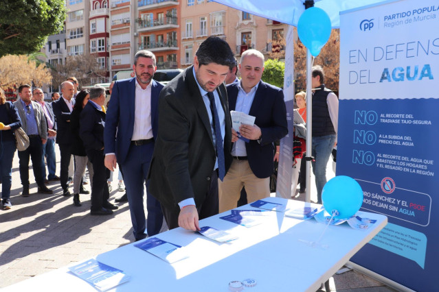 Np. López Miras: El Pp Propicia La Unidad De Toda La Sociedad En Defensa Del Agua Para Poner Freno A La Decisión De Pedro Sánchez De Recortar El Trasvase