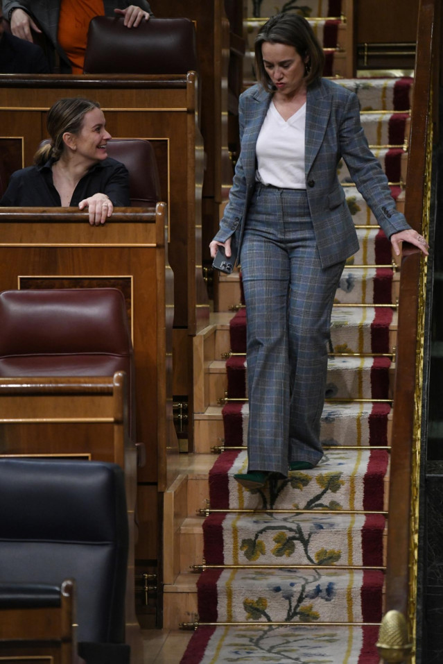 La portavoz del PP en el Congreso, Cuca Gamarra, durante una sesión plenaria en el Congreso de los Diputados, a 14 de marzo de 2023, en Madrid (España).