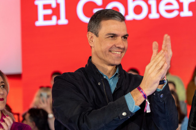 Archivo - El presidente de gobierno de España Pedro Sánchez  en el mitin del PSOE