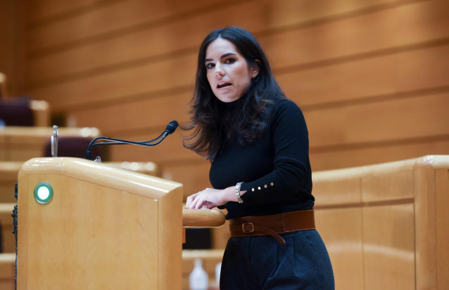 Archivo - La senadora de Vox, María José Rodríguez de Millán, interviene durante el debate de los Presupuestos Generales del Estado (PGE) en el Senado, a 12 de diciembre de 2022, en Madrid (España).