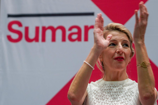 La vicepresidenta segunda del Gobierno y ministra de Trabajo y Economía Social, Yolanda Díaz, durante acto de escucha de su proyecto Sumar en Andalucía a 19 de marzo del 2023 en Sevilla.