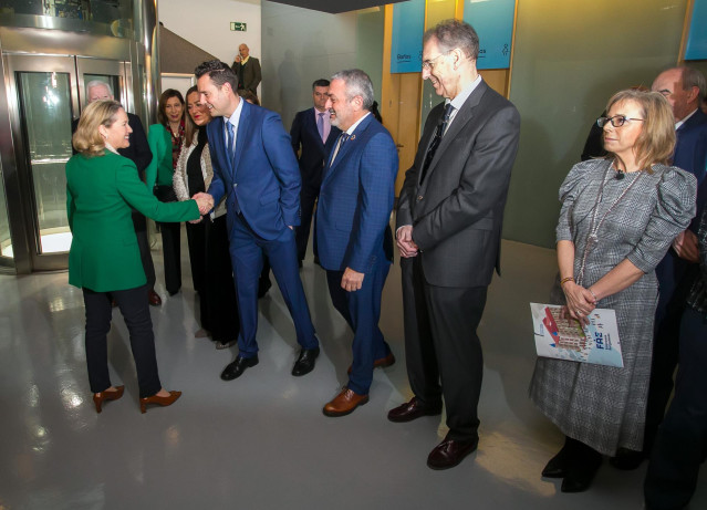 La vicepresidenta primera y ministra de Asuntos Económicos y Transformación Digital del Gobierno de España, Nadia Calviño, este viernes en Burgos.,