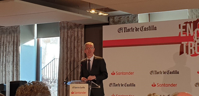 El gobernador del Banco de España, Pablo Hernández de Cos, durante su intervención en la jornada organizada por el Norte de Castilla en Valladolid.