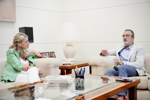 Archivo - La vicepresidenta del Gobierno, Yolanda Díaz, reunida con el vicepresidente del Govern balear, Juan Pedro Yllanes