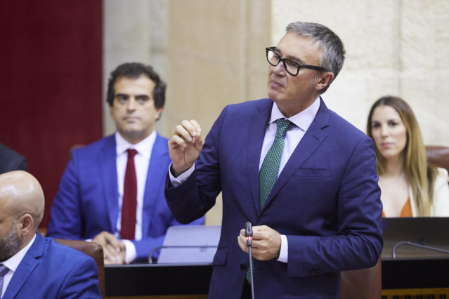 Archivo - El portavoz del Grupo Parlamentario Vox, Manuel Gavira, en una foto de archivo en el Parlamento andaluz.