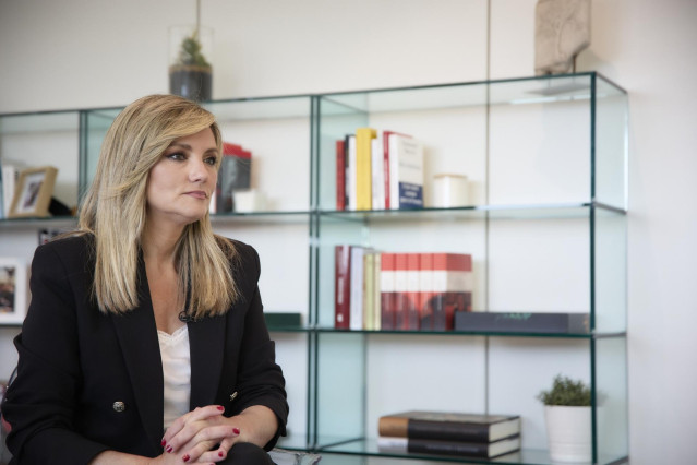La portavoz nacional de Ciudadanos (Cs), Patricia Guasp, durante una entrevista para Europa Press, en la sede de Cs.