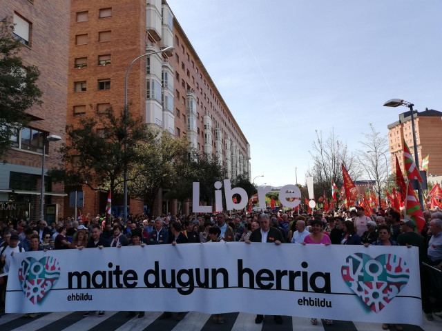 Manifestación en Pamplona por el Aberri Eguna.