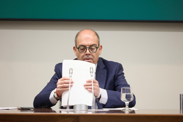 El presidente de la Federación Nacional de Asociaciones de Trabajadores Autónomos (ATA), Lorenzo Amor, presenta los principales datos del XVII Barómetro de ATA en el Edificio CEOE, a 10 de abril de 2023, en Madrid (España).