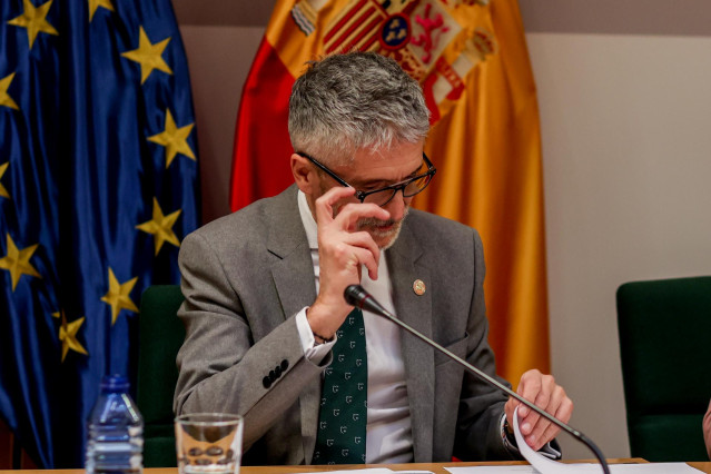 Archivo - El ministro del Interior, Fernando Grande-Marlaska, durante una reunión con los delegados del Gobierno