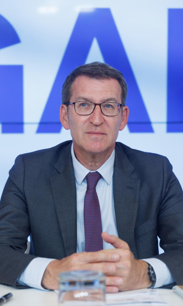 El presidente del Partido Popular, Alberto Núñez Feijóo, preside la Junta Directiva Nacional del PP, a 10 de abril de 2023, en Madrid (España). Tras el parón de Semana Santa, los partidos políticos reanudan su actividad con la vista puesta en las eleccion