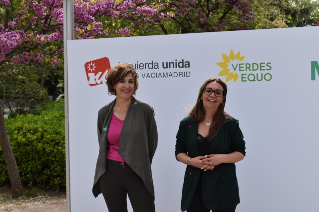 La actual alcaldesa de Rivas y cabeza de lista de IU, Verdes Equo y Más Madrid para las elecciones municipales, Aída Castillejo, y su 'número dos', Charo Sandoval