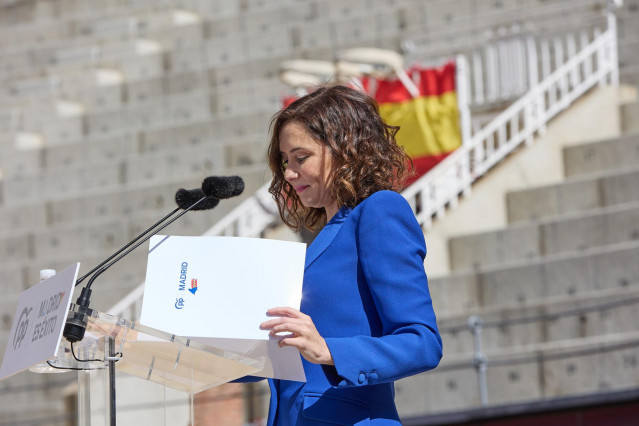 La presidenta de la Comunidad de Madrid, Isabel Díaz Ayuso durante la presentación de los candidatos del Partido Popular de Madrid