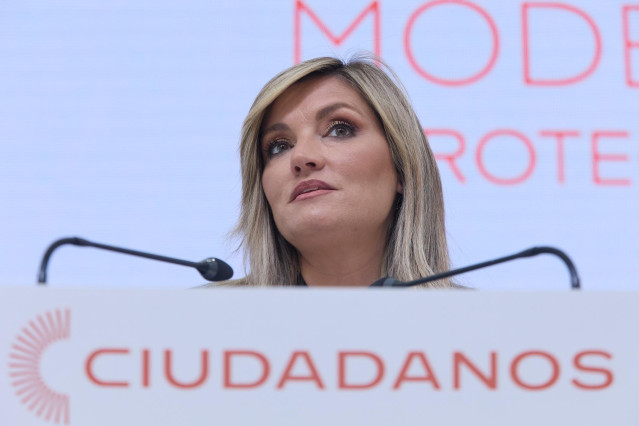 La portavoz nacional de CS, Patricia Guasp, comparece en rueda de prensa.