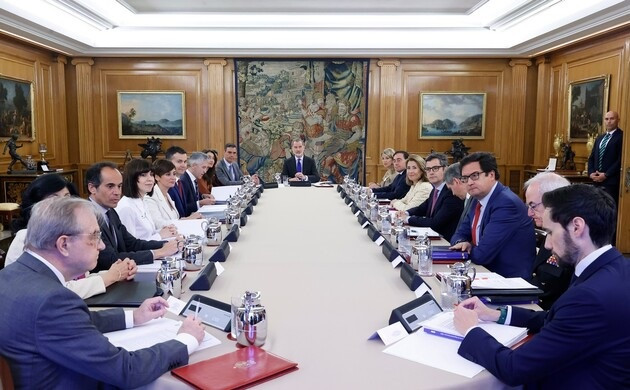 Reunión del Consejo de Seguridad Nacional presidida por el Rey en el Palacio de la Zarzuela