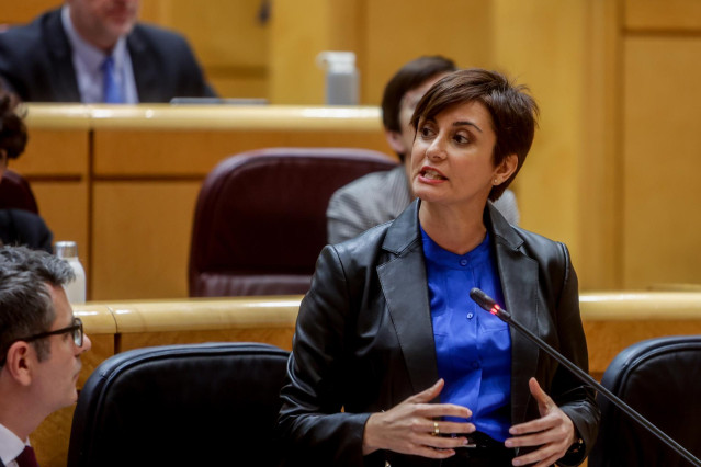 Archivo - La portavoz del Gobierno y ministra de Política Territorial, Isabel Rodríguez, interviene durante una sesión plenaria de control en el Senado, a 7 de febrero de 2023, en Madrid (España). Durante el pleno, se han tratado temas como la tasa de des