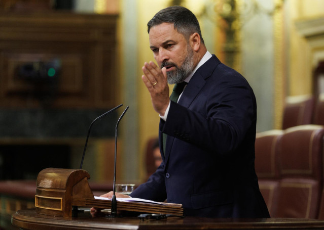 El líder de Vox, Santiago Abascal, en el Congreso