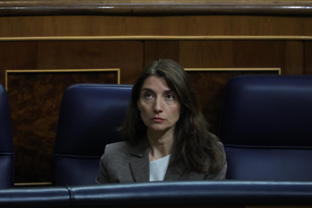 La ministra de Justicia, Pilar Llop, durante una sesión plenaria en el Congreso de los Diputados, a 20 de abril de 2023, en Madrid (España).