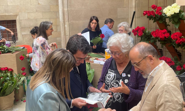 El presidente Pere Aragonès en el Pati de Carruatges del Palau de la Generalitat