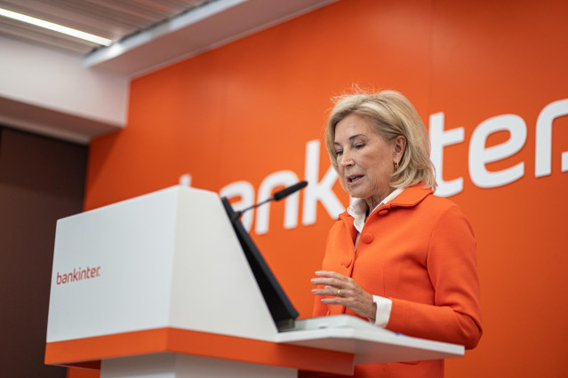 La consejera delegada de Bankinter, María Dolores Dancausa, presenta ante los medios los resultados del primer trimestre del banco, en la sede de Bankinter, a 20 de abril de 2023, en Madrid (España). El Grupo Bankinter obtuvo unas ganancias de 184,7 millo