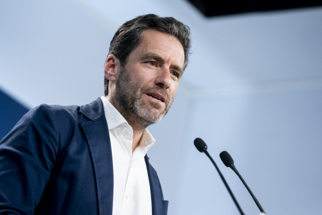 El portavoz del comité de campaña del PP, Borja Sémper, ofrece una rueda de prensa posterior a la reunión del Comité de Dirección del Partido Popular,  en la sede del partido, a 24 de abril de 2023, en Madrid (España). El portavoz ha abordado la ausencia