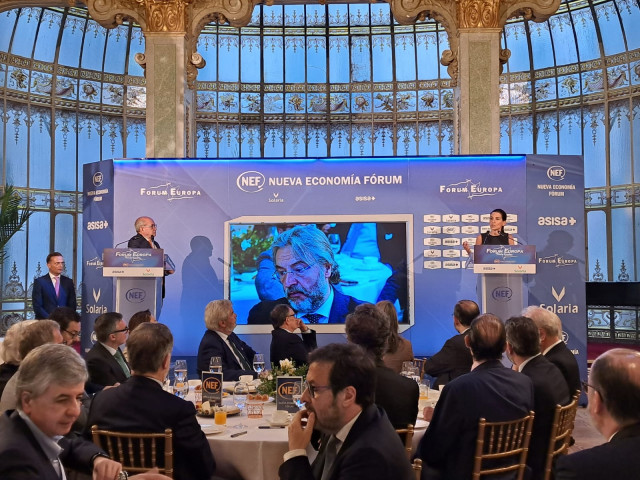 La candidata de Vox a la Presidencia de la Comunidad de Madrid, Rocío Monasterio, interviene en el desayuno informativo de Nueva Economía Fórum.