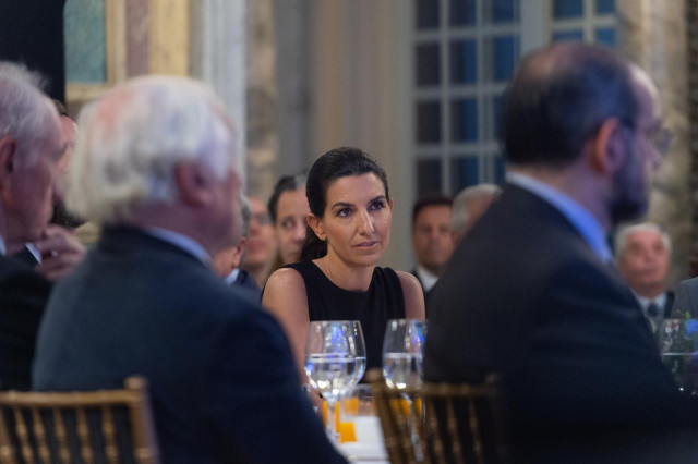 La candidata de VOX a la Presidencia de la Comunidad de Madrid, Rocío Monasterio, durante un desayuno informativo de Fórum Europa, en el Casino Gran Círculo, a 25 de abril de 2023, en Madrid (España).